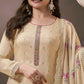 Anaita Cream Silk Embroidered Stitched Salwar Suit