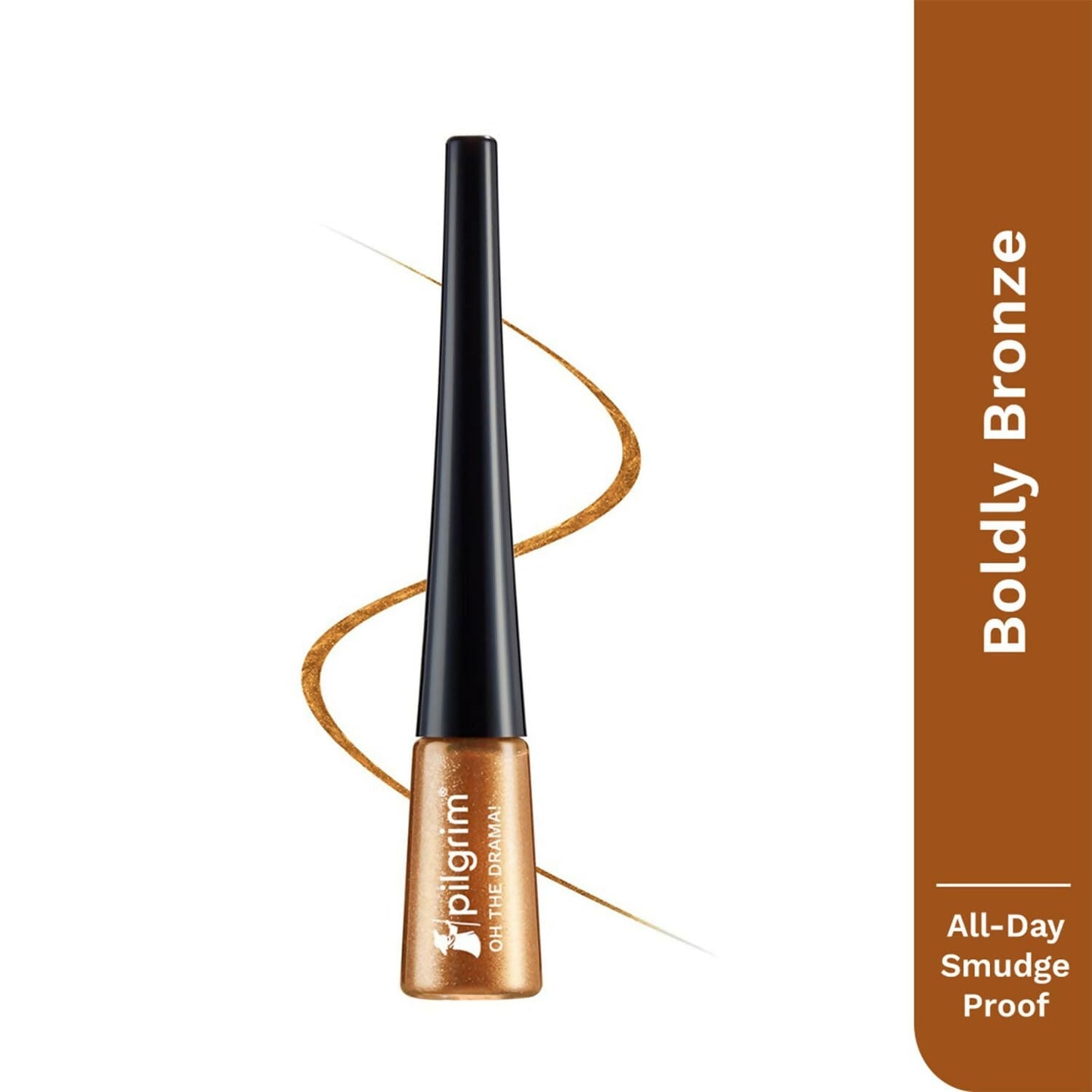 Pilgrim Metallic Eyeliner Boldly Bronze, Long Lasting & Smudge Proof Enriched With Argan Oil - Swadesiicart
