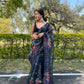 Vamsee Navy Blue Organza Saree - Swadesiicart