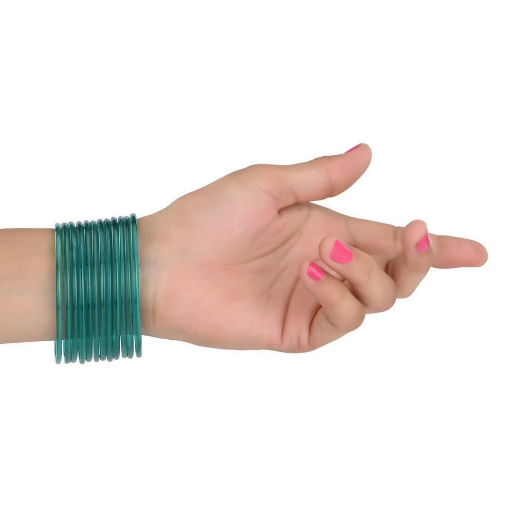 Afast Shining Radium Glass Wedding, Party, Daily Use Bangle Set, Set Of 12 - Swadesiicart