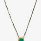 Gold-Polished Black Beaded Green Kundan Studded Handcrafted Mangalsutra - Ruby Raang | Swadesiicart
