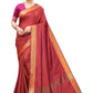 Vamika Banarasi Jacquard Weaving Orange Saree | Swadesiicart