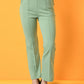 Myshka Women's Green Solid Coat With Trousers - Swadesiicart