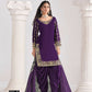 Anaita Purple Roman Silk Stitched Suit with Embroidery & Real Mirror Work