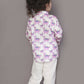Breathables Kids Boys & Girls Cotton Night Suit – Purple Dinosaur Print Kurta & Pyjama Co-Ord Set