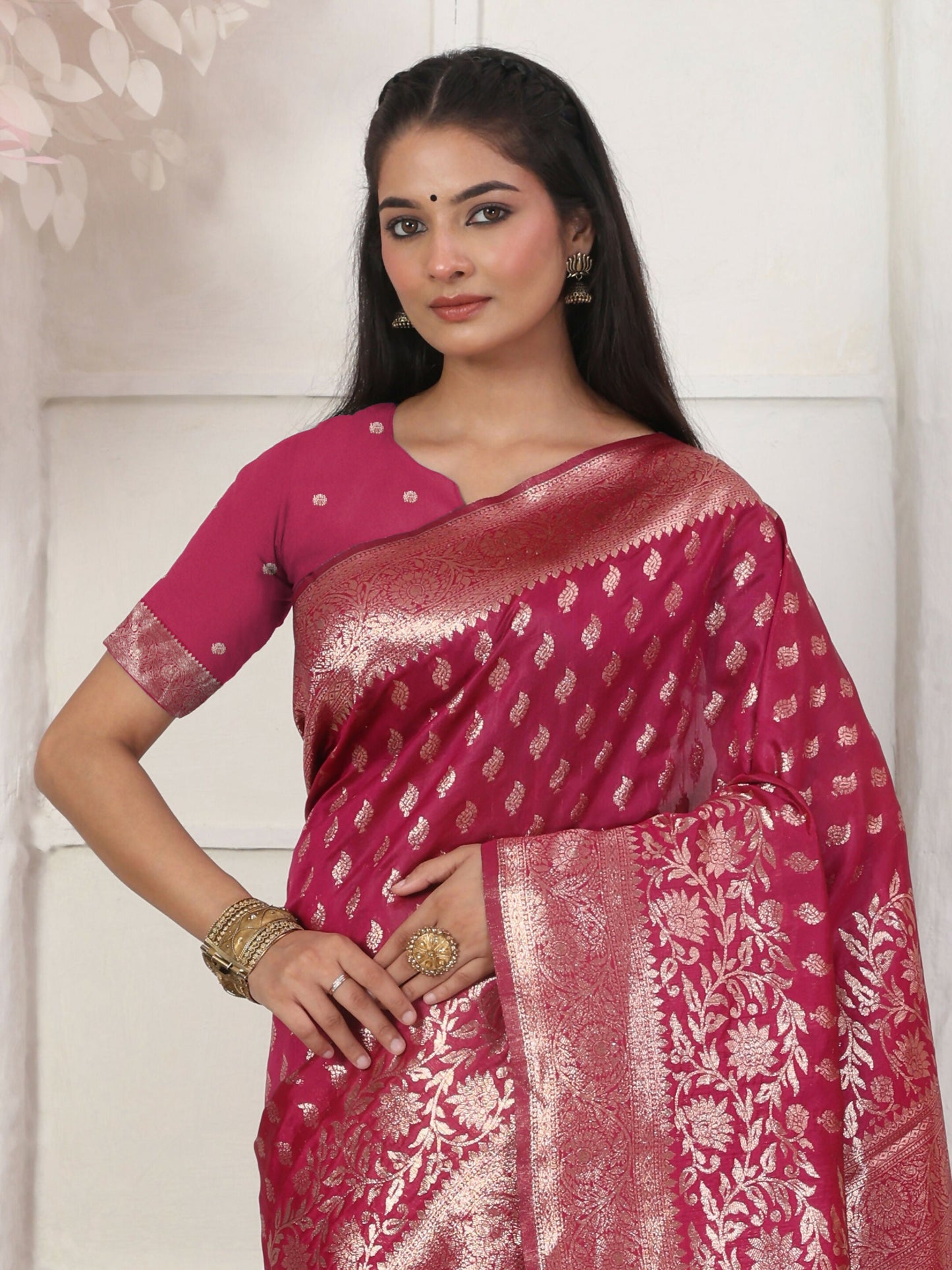 Shree Shyam Fashion Lichi Silk Wine Saree
