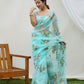 Vamsee Anamika Sky Organza Silk Saree - Swadesiicart