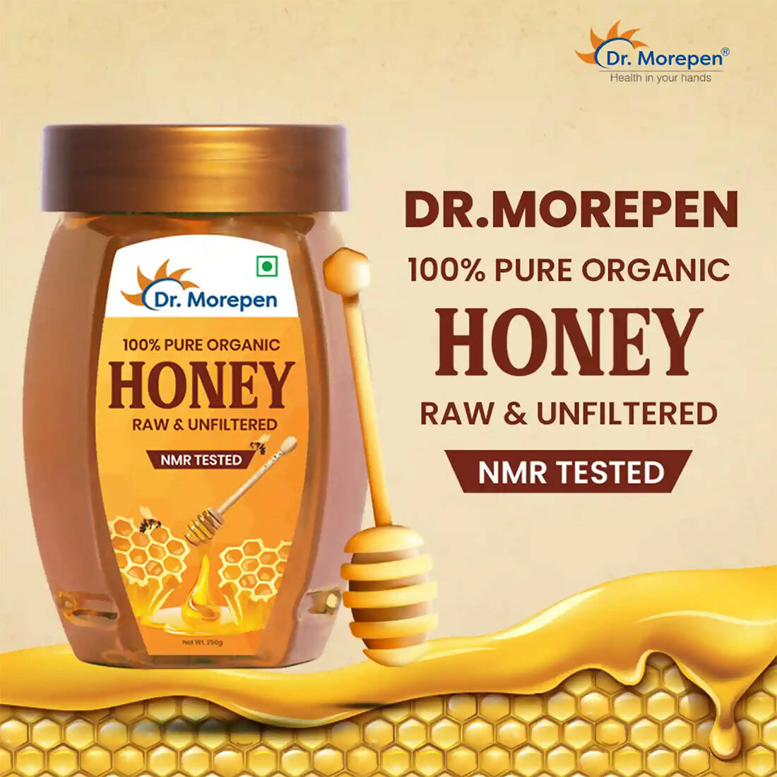 Dr. Morepen 100% Pure Organic Honey NMR Tested - Swadesiicart