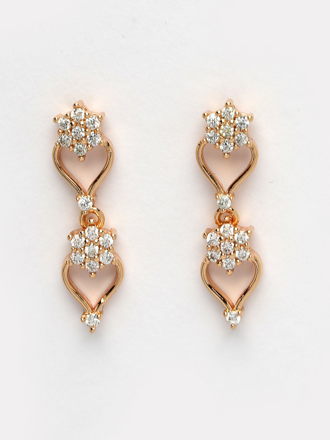 NVR Women's Gold-Polished American Diamond-Studded Handcrafted Jewellery Set - Swadesiicart