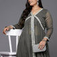 Ahalyaa Women's Traditional wear Kurta Set - Grey | Swadesiicart