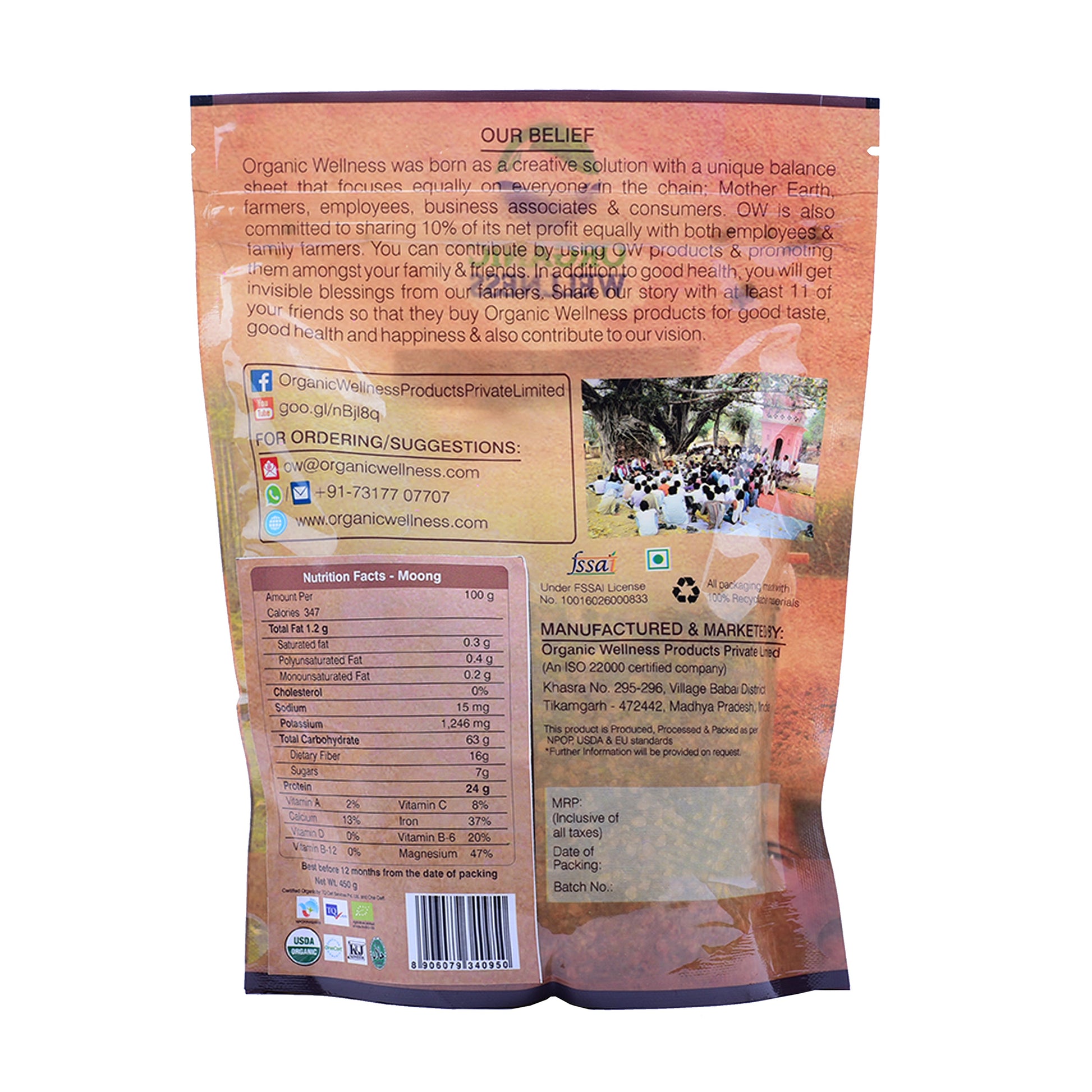 Organic Wellness Moong Dal Split - Swadesiicart
