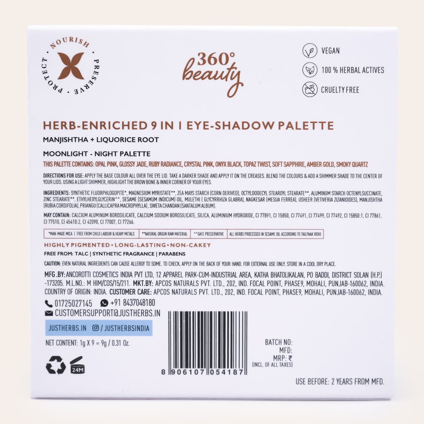Herb-Enriched 9 IN 1 Eye Shadow Palette: Moonlight Night