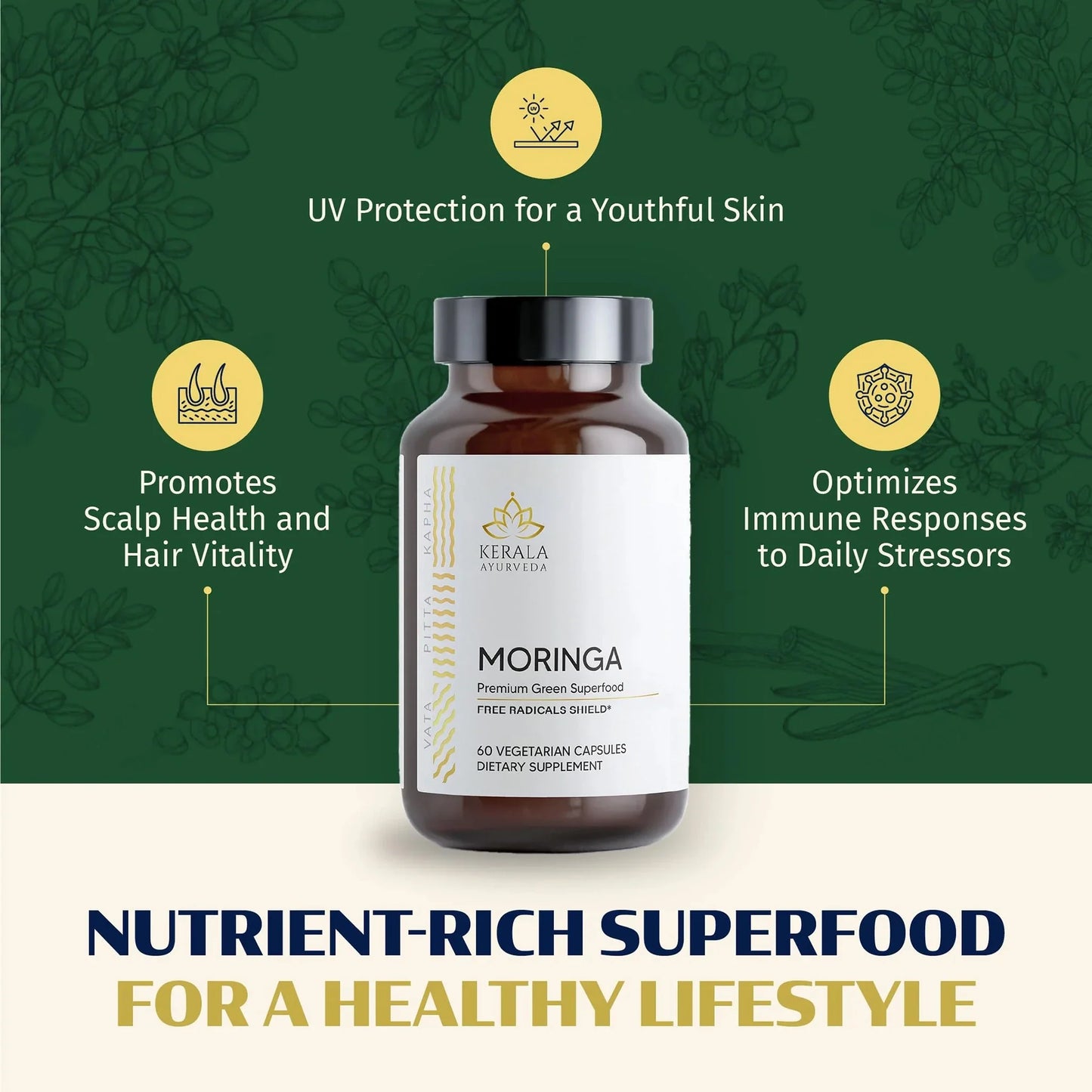 Moringa - A Superfood for Vitality and Wellness (60 Veg Capsules)