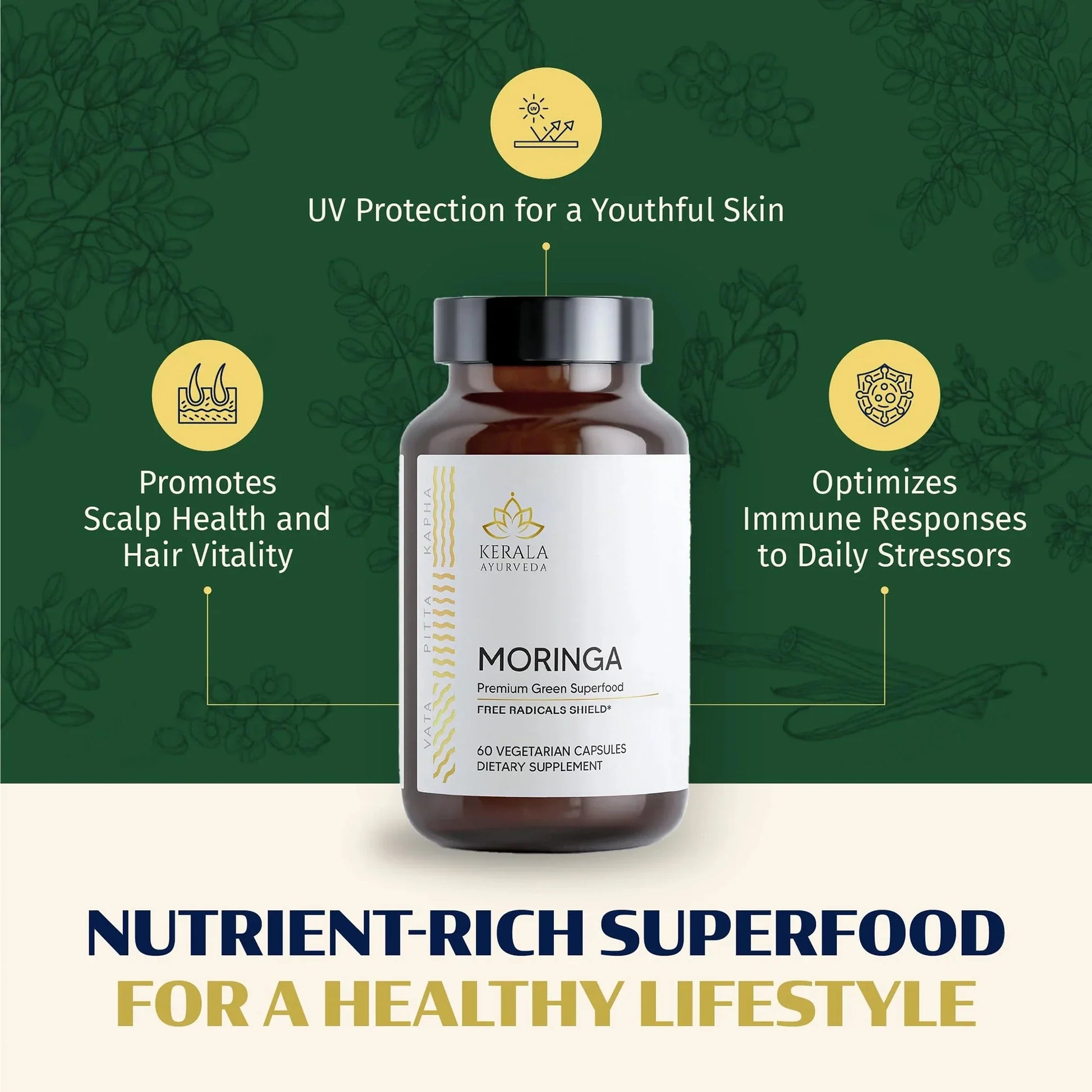 Moringa - A Superfood for Vitality and Wellness (60 Veg Capsules)