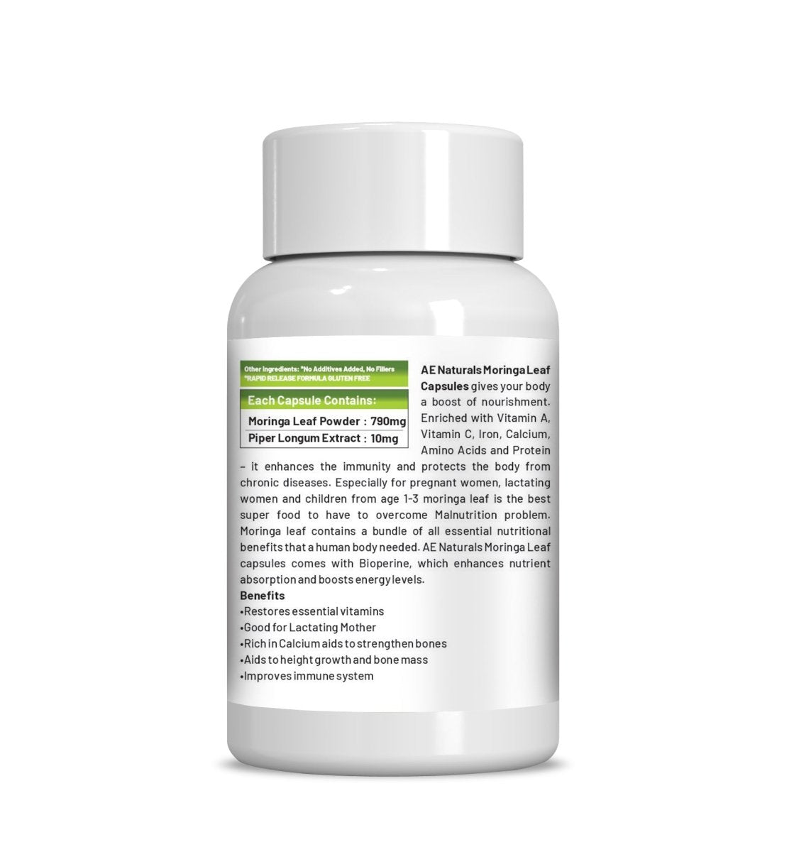 Ae Naturals Moringa Leaf Capsules - Swadesiicart