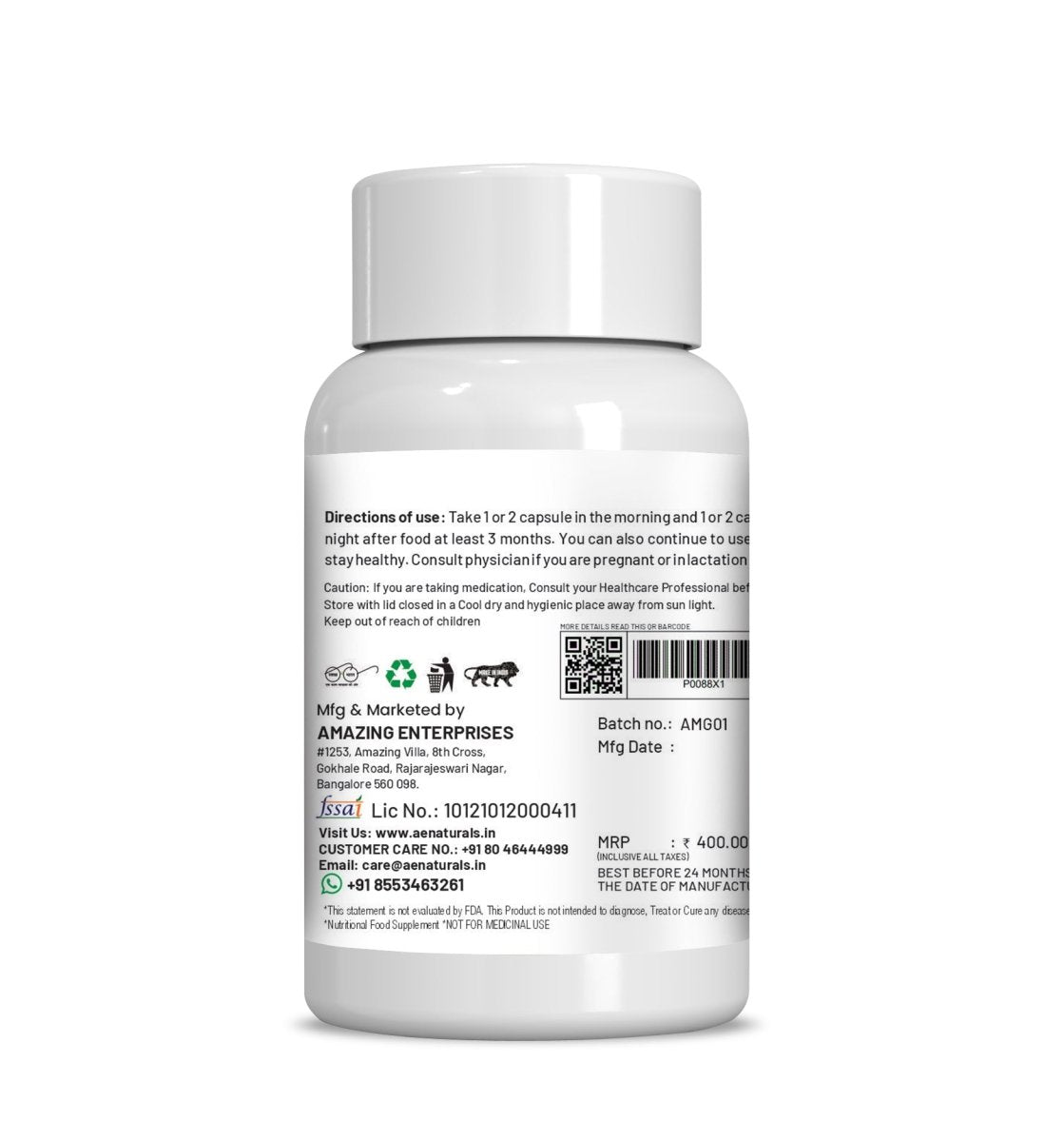 Ae Naturals Moringa Leaf Capsules - Swadesiicart