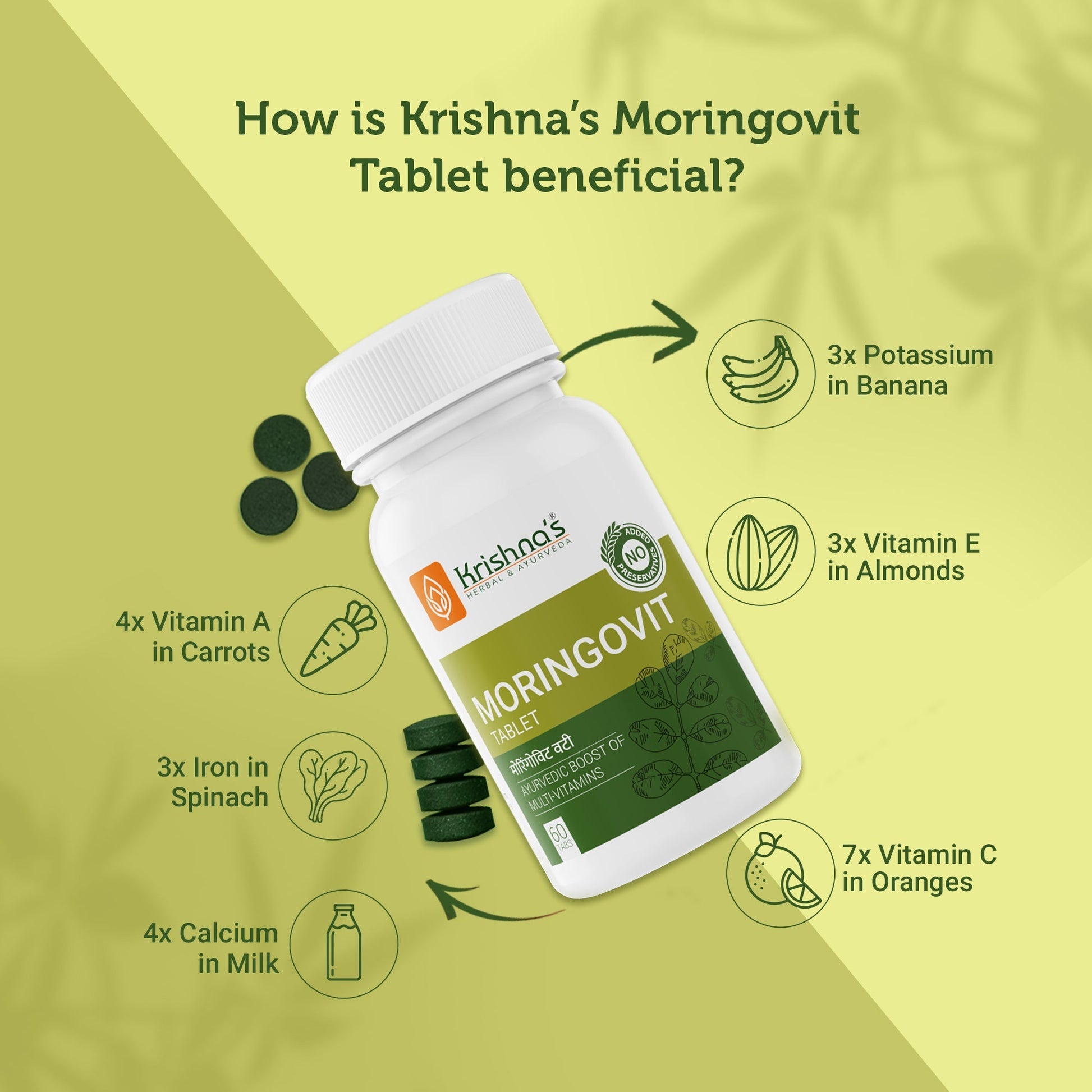 Krishna'S Herbal & Ayurveda Moringovit Tablets | Swadesiicart