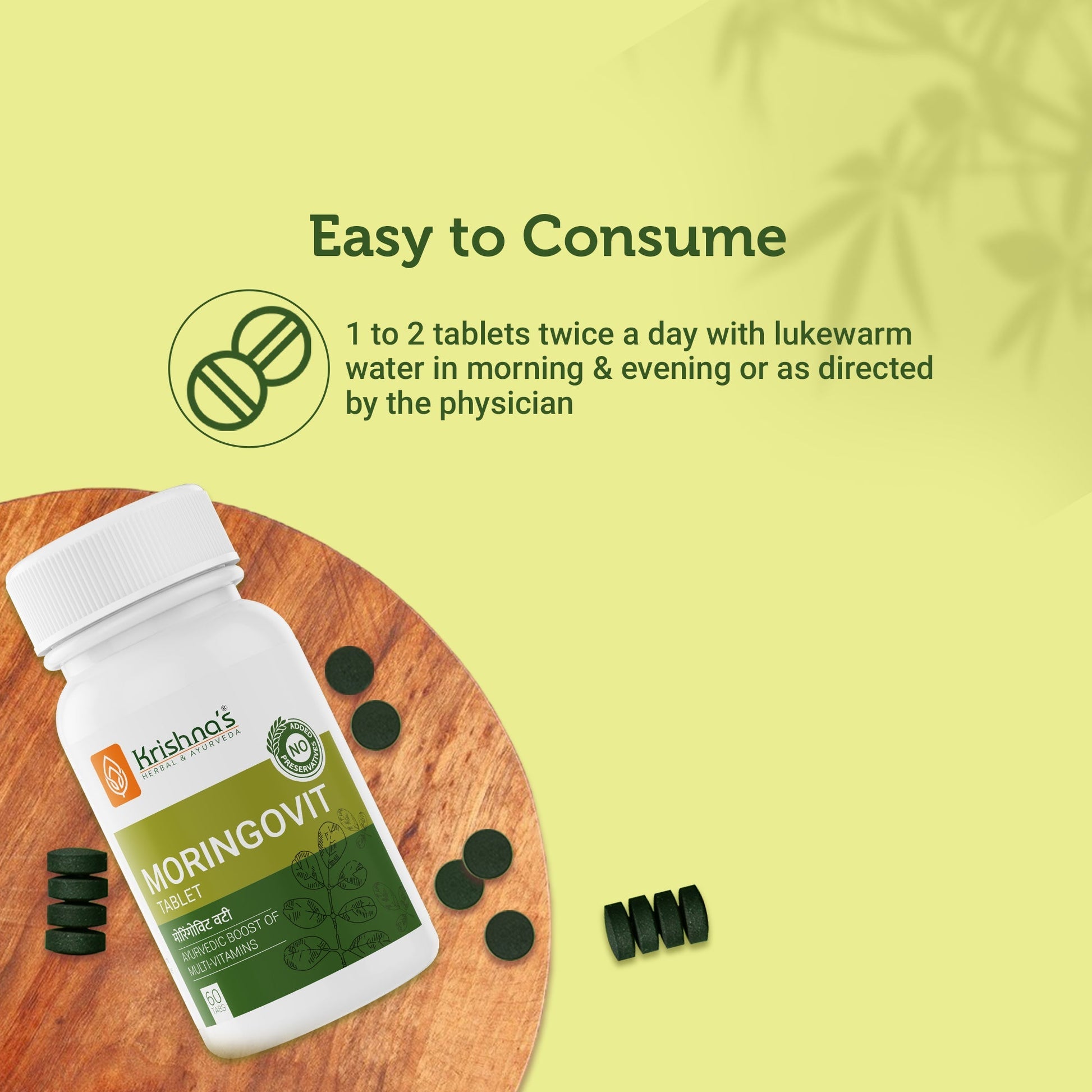 Krishna'S Herbal & Ayurveda Moringovit Tablets | Swadesiicart
