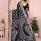 Anaita Black Pure Bandhej Silk Saree With Zari Weaving Work