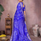 Anaita Blue Pure Bandhej Silk Saree With Zari Weaving Work