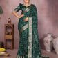 Anaita Dark Green Pure Bandhej Silk Saree With Zari Weaving Work