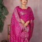 Anaita Magenta Pure Bandhej Silk Saree With Zari Weaving Work