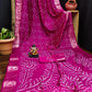 Anaita Magenta Pure Bandhej Silk Saree With Zari Weaving Work
