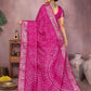 Anaita Magenta Pure Bandhej Silk Saree With Zari Weaving Work