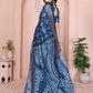 Anaita Navy Pure Bandhej Silk Saree With Zari Weaving Work