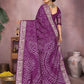 Anaita Purple Pure Bandhej Silk Saree With Zari Weaving Work