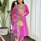 Light purple Viscose Chanderi Stitched Suit With Dupatta - Tanisha | Swadesiicart