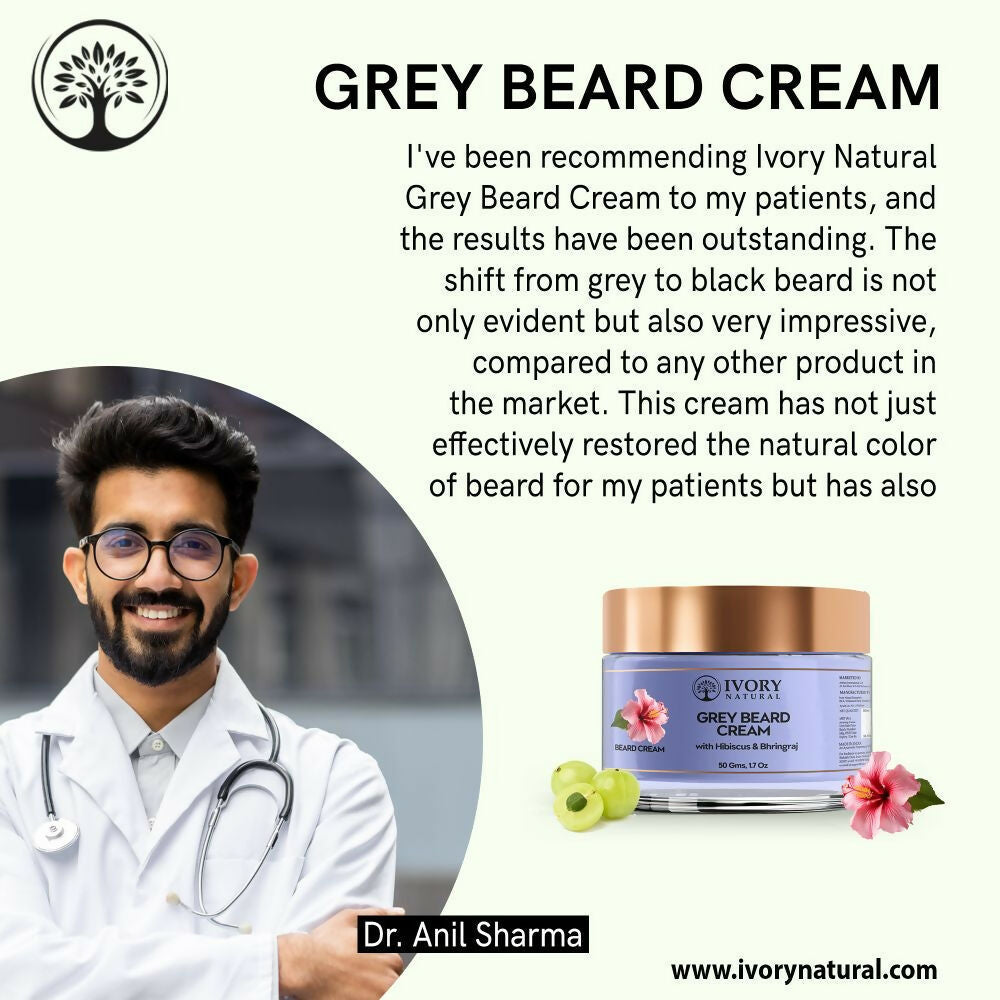 Ivory Natural Greys Beard Cream Restores Your Beard's Natural Color | Swadesiicart