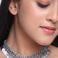 NVR Women Silver-Plated Oxidised Necklace | Swadesiicart