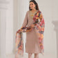Ethnic Festive Wear Chanderi with Cotton Lining Beige Stitched Suit With Dupatta - Tanisha | Swadesiicart