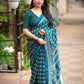 Rama Poly Georgette Ajrak Saree with Unstitched Blouse - Hiral Fashion | Swadesiicart