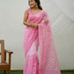 Vamsee Ayra Pink Organza Saree - Swadesiicart