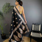 Joban Fashion Banarasi Black Woven Soft Silk Saree | Swadesiicart