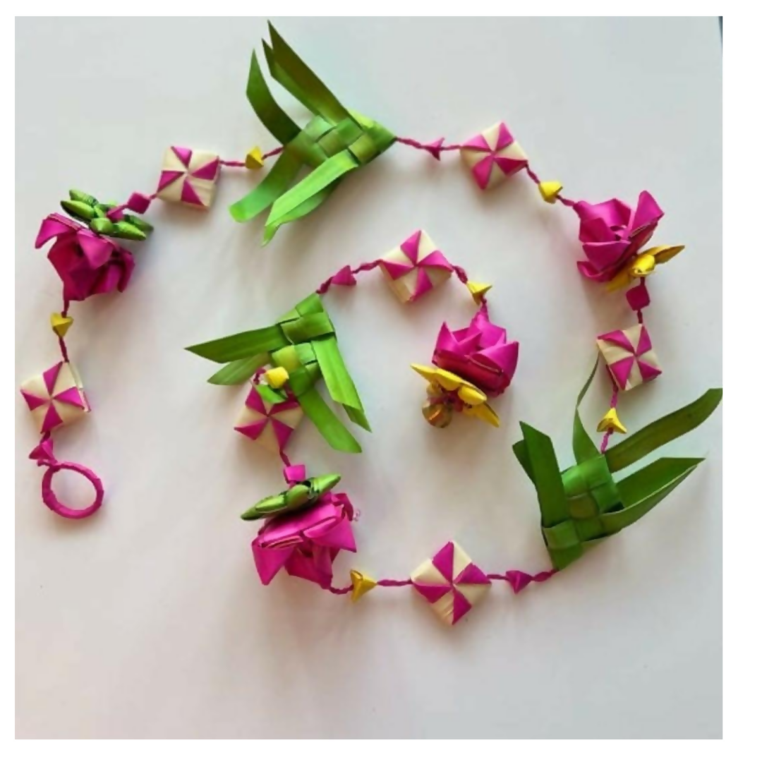 Shuddh Natural Hand Made Palm Leaf Fish & Lotus Hanging | Swadesiicart