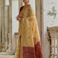 Vishnu Weaves Women's Cream Raw Silk Thread Ikkat Woven Saree with Blouse - Swadesiicart