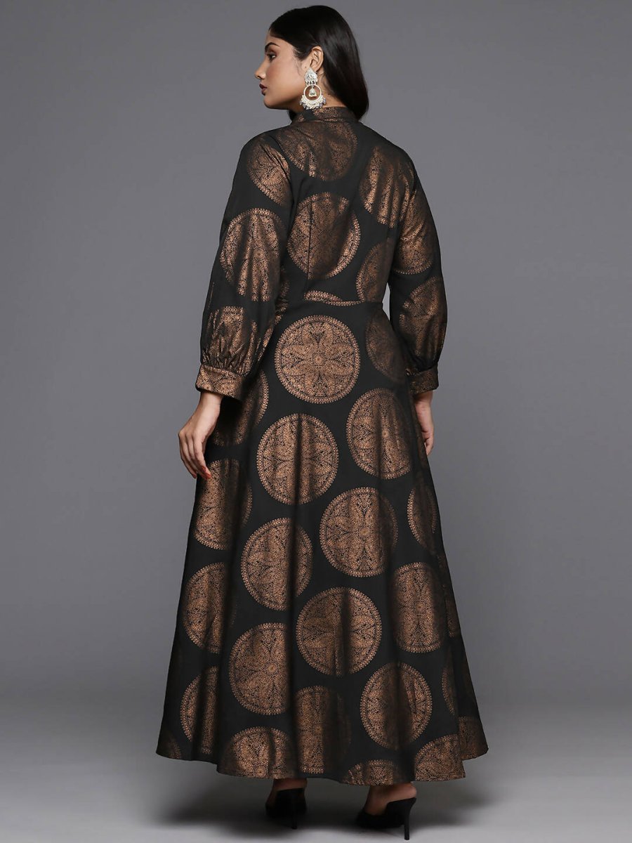 Ahalyaa Women's Traditional wear Ethnic Dress - Black | Swadesiicart