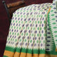 Combo of Off White and Mango Green Patan Patola Semi Chanderi Saree By Gayathri Reddy Designer Studio | Swadesiicart