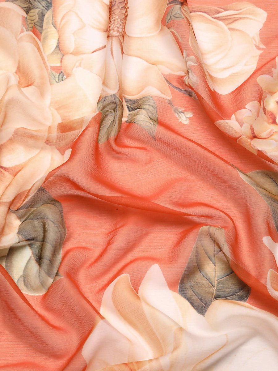 Ahalyaa Women's Traditional wear Saree - Orange | Swadesiicart