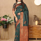 Vedant Vastram Bottle Green Color Banarasi Silk Saree - Bottle Green | Swadesiicart