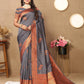 Vedant Vastram Grey Color Banarasi Silk Saree - Grey | Swadesiicart