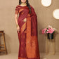Vedant Vastram Maroon Color Banarasi Silk Saree - Maroon | Swadesiicart