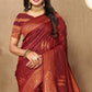 Vedant Vastram Maroon Color Banarasi Silk Saree - Maroon | Swadesiicart
