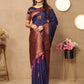 Vedant Vastram Navy Blue Color Banarasi Silk Saree - Navy Blue | Swadesiicart