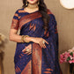Vedant Vastram Navy Blue Color Banarasi Silk Saree - Navy Blue | Swadesiicart