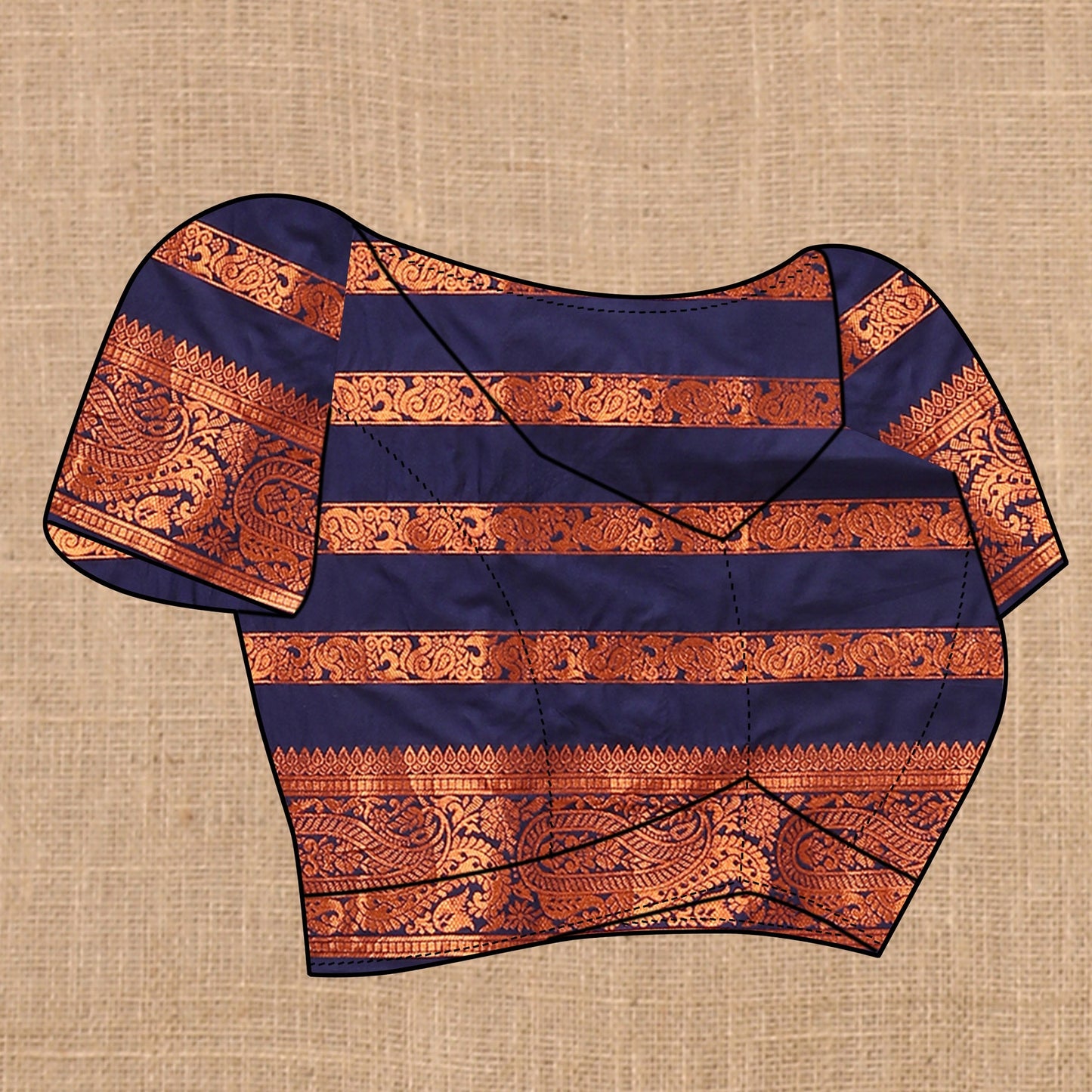 Vedant Vastram Navy Blue Color Banarasi Silk Saree - Navy Blue | Swadesiicart