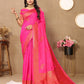 Vedant Vastram Pink Color Banarasi Silk Saree - Pink | Swadesiicart